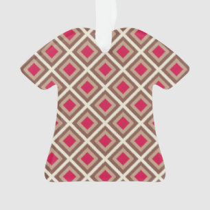 Ornamento Taupe, Leve Taupe, Diamantes de Ikat Rosa Quente S