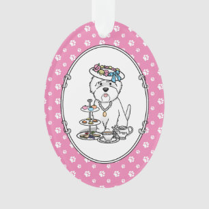 Ornamento Tea Party Westie Dog West Highland White Terrier