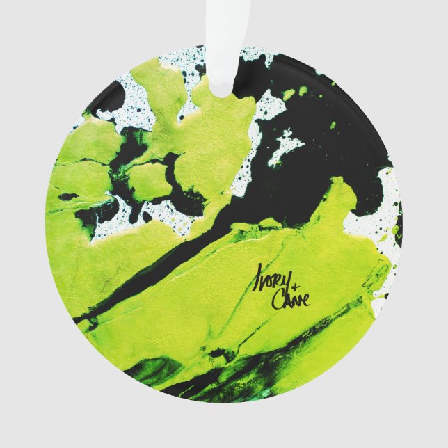 Ornamento Teclado SPWW n' Slime Abstrato verde e preto (Frente)