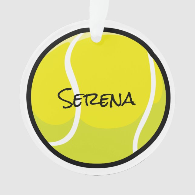 Ornamento Tênis Ball NAME Yellow White Sports (Frente)