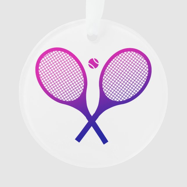 Ornamento Tênis Rackets Magenta para Mão Roxa (Frente)