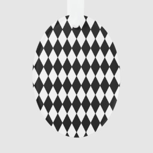 Ornamento Teste padrão branco preto do Harlequin