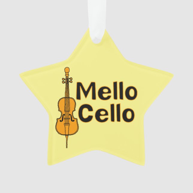 Ornamento Texto Branco Mellow Cello (Frente)