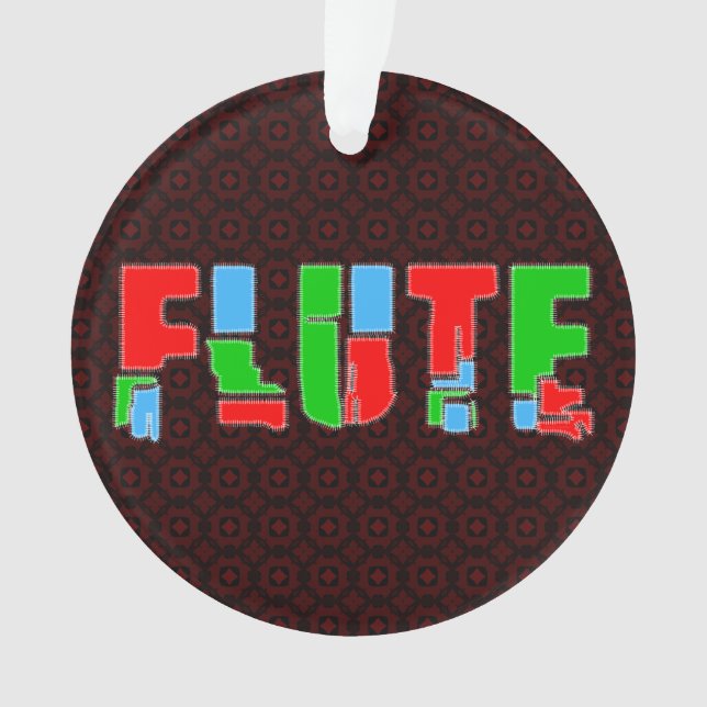 Ornamento Texto do Flute Patchwork (Frente)