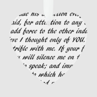 Ornamento Texto do orgulho e do preconceito frente e verso