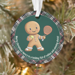 Ornamento 🎾 🎄 Texto personalizado, Natal baseado em Padel
