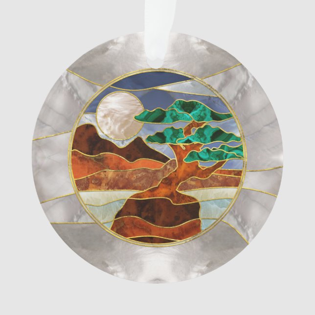 Ornamento Texturas Minerais Paisagem Japonesa (Frente)