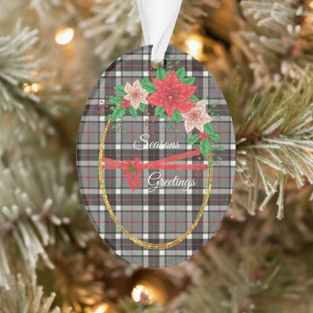 Ornamento Thomson Cinza Modern Tartan Christmas (Árvore)