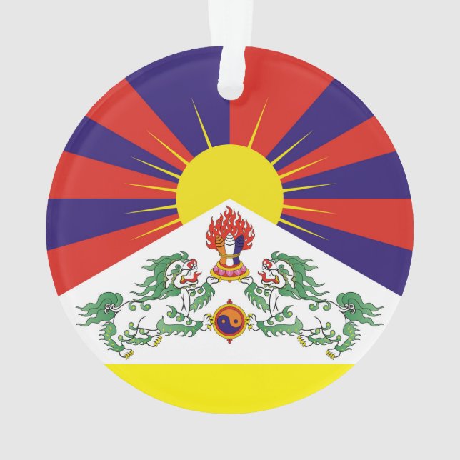 Ornamento Tibete, Leões de Neve, Bandeira Tibetana - Os Hima (Verso)