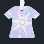 Ornamento Tinta Tie Dye Retro Groovy<br><div class="desc">Enfeites de Natal Tie Dye com Padrão Tie Dye Desenhado à Mão e floco de neve</div>