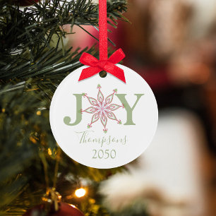Ornamento Tipografia de Joy, Foto Verde Vermelha Natal