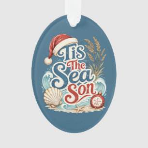 Ornamento Tipografia de Natal Costeiro É a Temporada do Mar