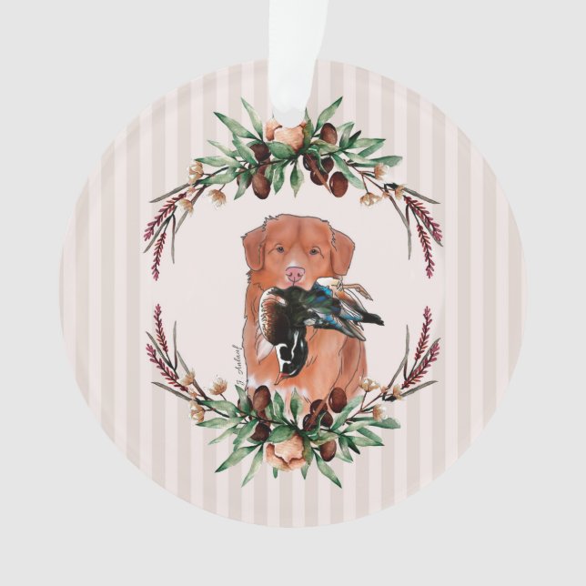 Ornamento Toller com Pato Selvagem (Frente)