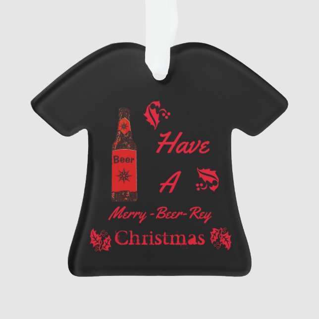 Ornamento Tome Uma Feliz De Cerveja Rey Christmas Bottle (Frente)