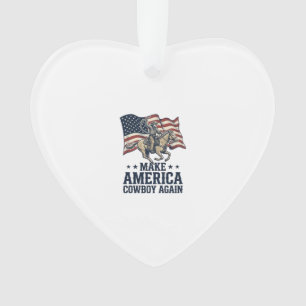 Ornamento Torne a América Cowboy Novamente Camisa Patriótica