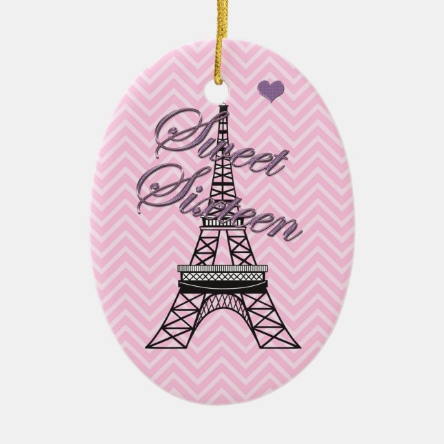 Ornamento Torre Eiffel Personalizado 16 Paris (Frente)