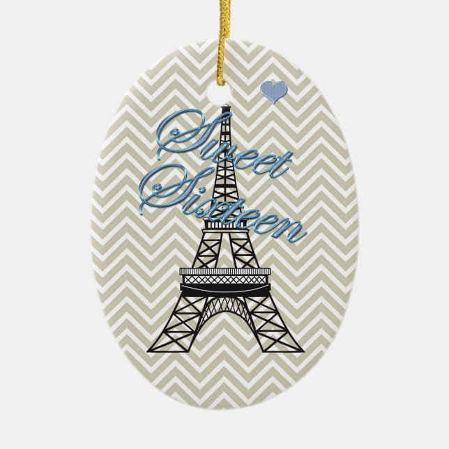 Ornamento Torre Eiffel Personalizado 16 Paris (Frente)