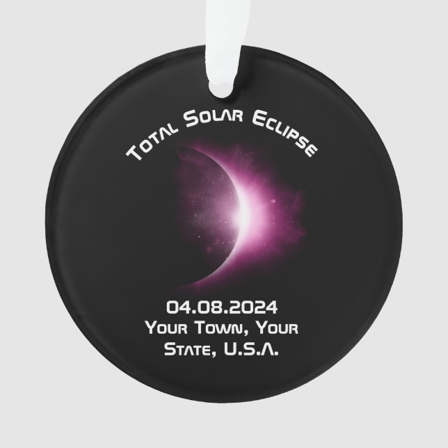 Ornamento TOTAL personalizado ECLIPSE SOLAR 2024 Souvenir (Frente)