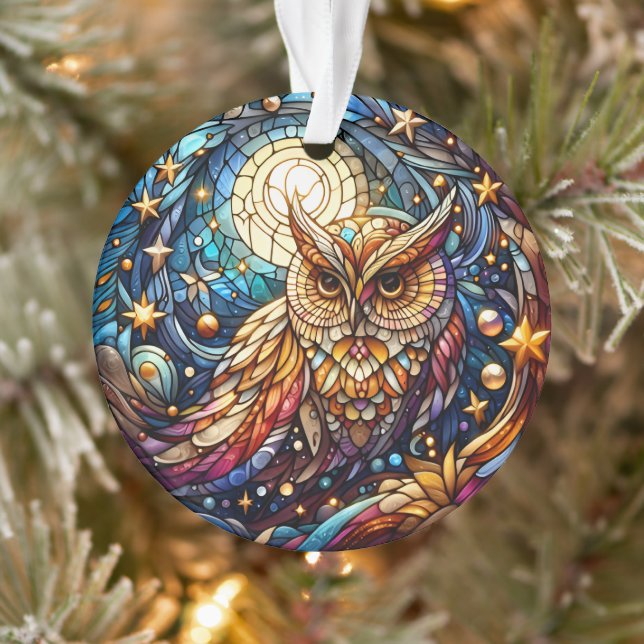 Ornamento Tranquilidade em Vidro A Janela de Vidro Floral (Árvore)