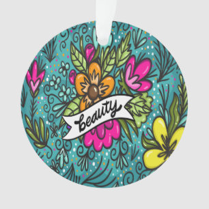 Ornamento Travesseiro Decorativo Beleza com Flores