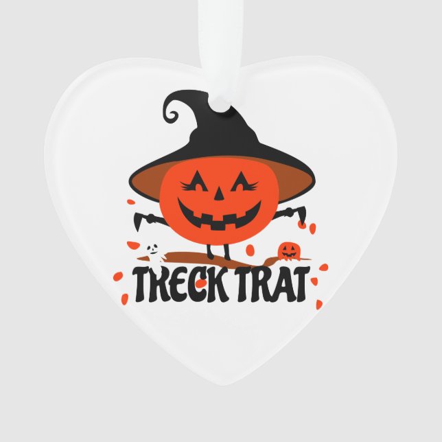 Ornamento Treck Trat Pumpkin sorrindo (Frente)