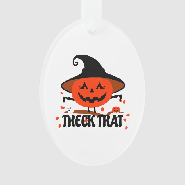 Ornamento Treck Trat Pumpkin sorrindo (Frente)