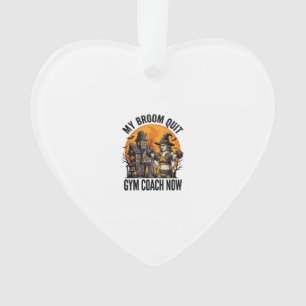 Ornamento Treinador de Fitness de Halloween Bruxa Abóbora Tr