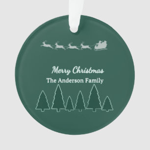 Ornamento Treno de Natal Evergreen Família Rodada Glow