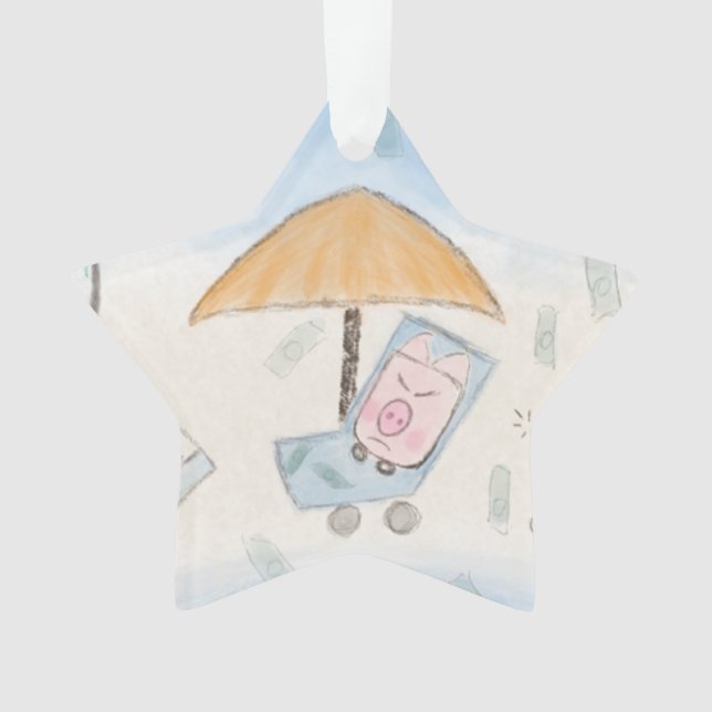 Ornamento Três leitões bonitos na praia (Frente)