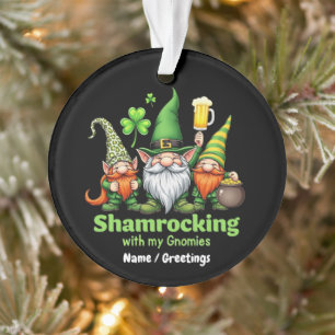 Ornamento Trevo com Meus Gnomos Engraçado St. Patrick's
