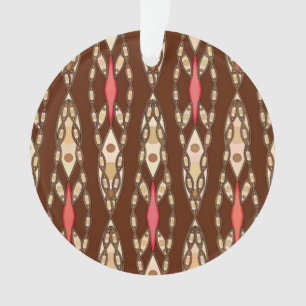 Ornamento Tribal Batik - Brown, Tan e Coral