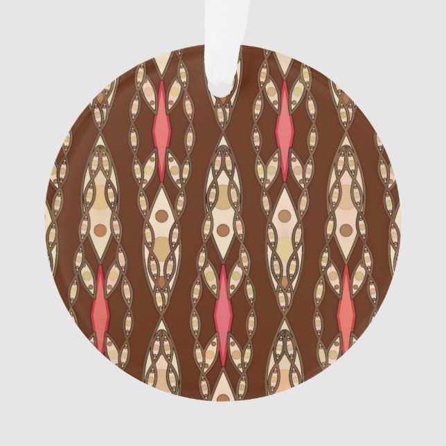 Ornamento Tribal Batik - Brown, Tan e Coral (Frente)