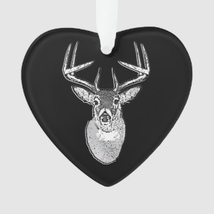 Ornamento Troféu Buck em Black White Tail Deer