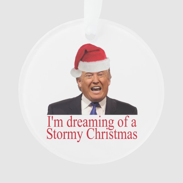 Ornamento Trump, Sonhando com um Natal de Tempestade (Frente)