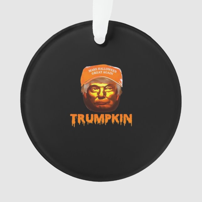 Ornamento Trumpkin Faz Excelente De Halloween De Novo Lama (Frente)