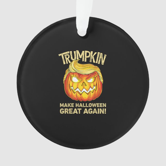 Ornamento Trumpkin Torna O Excelente De Halloween Novamente  (Frente)