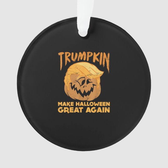 Ornamento Trumpkin Torna O Excelente De Halloween Novamente  (Frente)
