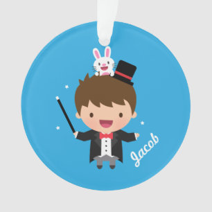 Ornamento Truque mágico do coelho do mágico bonito para