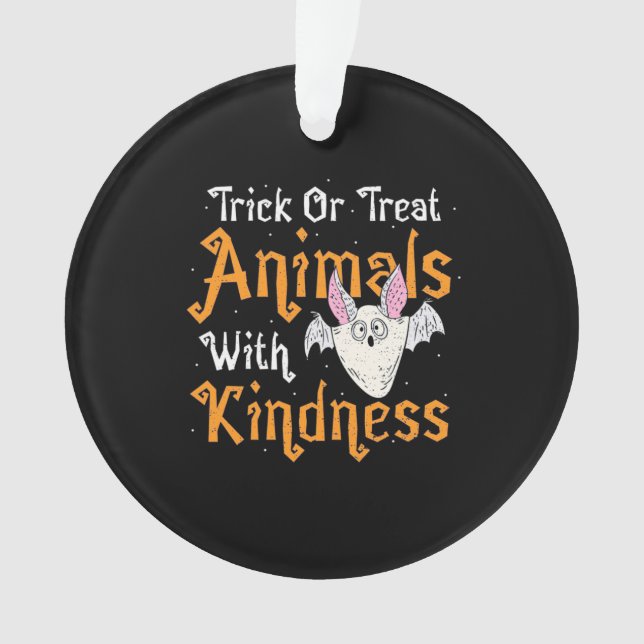 Ornamento Truque Ou Tratar Animais Com Bondade (Frente)