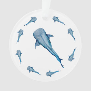 Ornamento Tubarão-baleia-aquarela