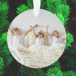Ornamento Tudo é Foto Mínima para Crianças de Natal Bright M<br><div class="desc">Um ornamento de árvore de natal com fotos de na moda feriado com tipografia clássica "tudo é brilhante" em preto sobre um fundo branco simples e limpo. A foto e o texto podem ser facilmente personalizados para um toque pessoal. Um design de natal simples, minimalista e contemporâneo para destacar esta...</div>