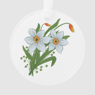 Ornamento Tulipas e Flores de Narcisos