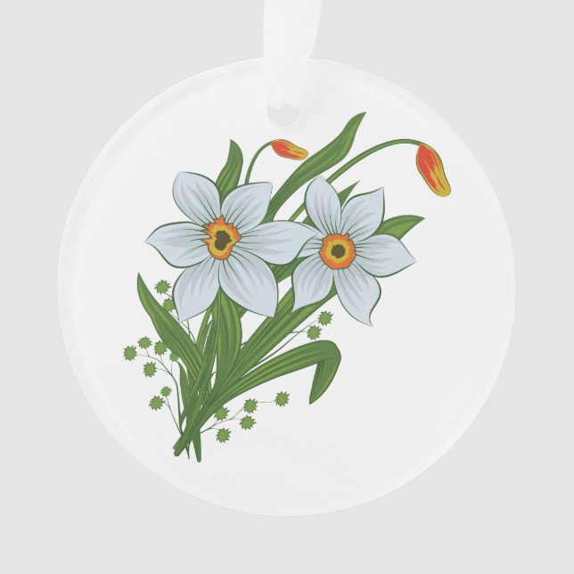 Ornamento Tulipas e Flores de Narcisos (Frente)