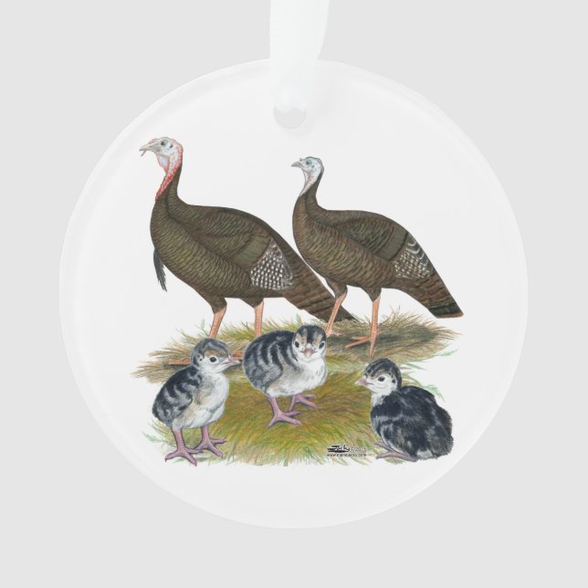 Ornamento Turkeys East Wild Family (Frente)