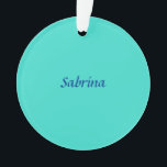 Ornamento Turquoise Blue Professional Modern Name<br><div class="desc">Design profissional simples moderno</div>