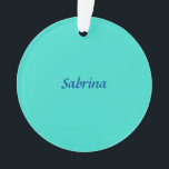 Ornamento Turquoise Blue Professional Modern Name<br><div class="desc">Design profissional simples moderno</div>