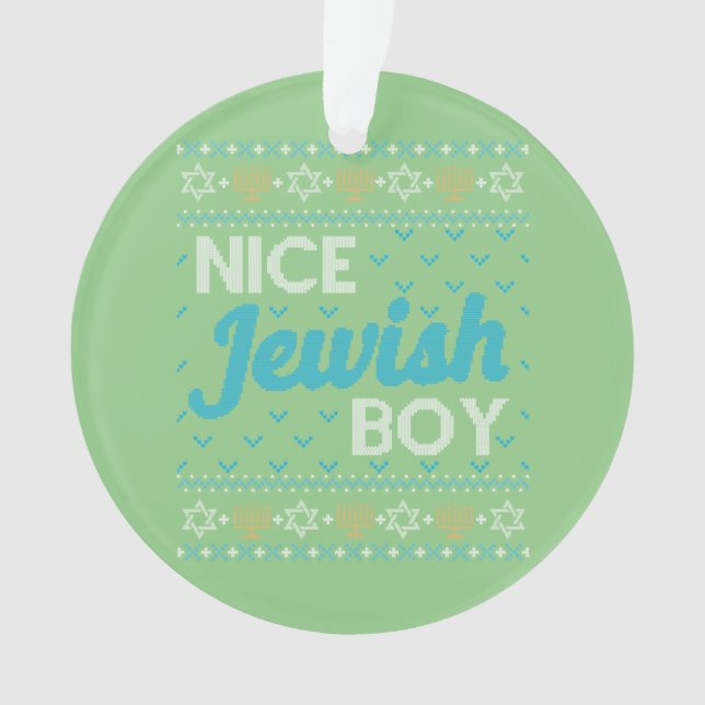 Ornamento Ugly Hanukkah Belo Jewish Boy (Frente)