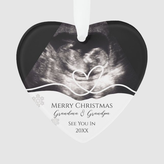 Ornamento Ultrasound Grandparents Pregnancy Announcement (Frente)