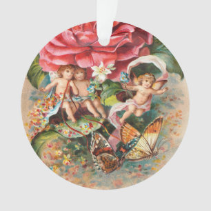 Ornamento Um cartão-postal vintage da era vitoriana de Natal