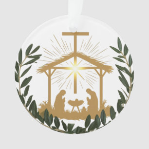 Ornamento Um elegante Acordeão de Oliveira Natal Cruz Acríli